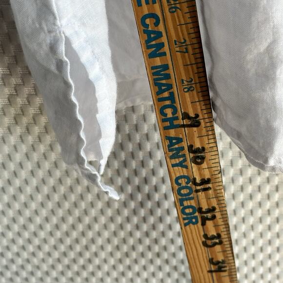 J JILL LOVE LINEN BUTTON FRONT TAB SLEEVE TUNIC BLOUSE WHITE 2x Cruise Vacation - Picture 9 of 9